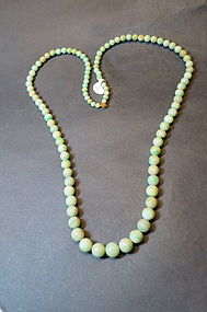 Vintage Chinese Jade bead necklace nature color