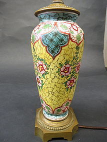 Chinese porcelain lamp with Peking Glass finials tops