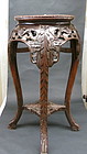 Chinese carved Hard wood stool with marble top