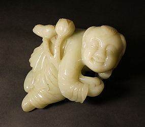 Chinese jade carving of a boy