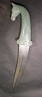 Chinese  jade/hard stone horse handle Mughal dagger