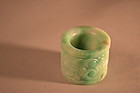 Chinese green jade thumb ring