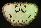 Antique Chinee enameled and white jade butterfly