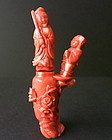 Chines coral figural snuff bottle