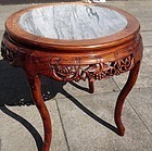 Chinese Rosewood round table with marble top