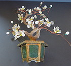 Jade and gemstone flower pot