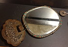 Antique Chinese large copper necklace mirror