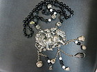 Chinese antique silver Qiling pendant necklace