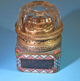 Antique Chinese enamel opium lamp