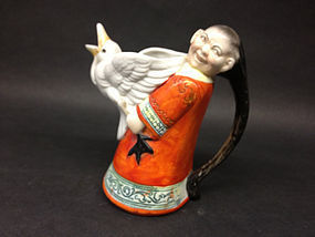 German Porcelain of a Chinese Madrain creamer teapot