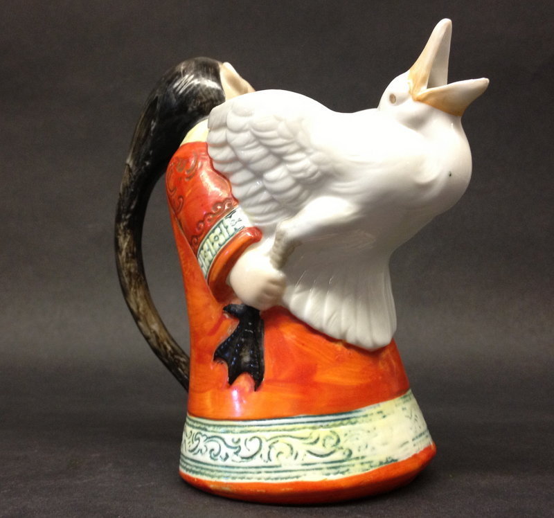 German Porcelain of a Chinese Madrain creamer teapot