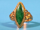 Vintage Chinese jadeite 22k gold ring