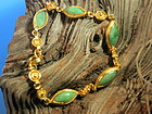 Pure gold and jadeite chain bracelet