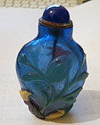 Chinese Peking glass overlay snuff bottle