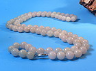Chinese icy  lavender jade bead necklace with 14k clasp