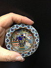 Antique Chinese cloisonne small dish