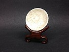 Antique Chinese bone snuff dish with stand