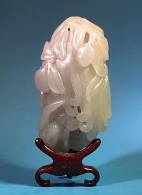 Chinese Gray / White Jade Carved Buddha Hand