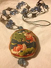 Chinese silk embroidered pendant Peking knot necklace