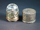 Antique Chinese brass traveling opium lamp