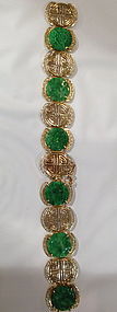 Jadeite 14k gold bracelet