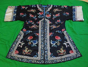 Antique Chinese satin embroidered lady's coat