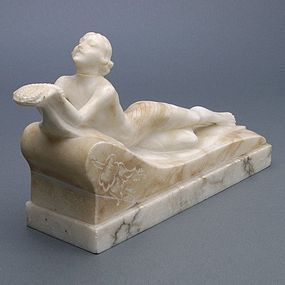 Italian Stone Figure of a Reclining Woman