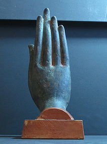 Rare and Large Thai Ayutthaya Bronze Buddha Hand