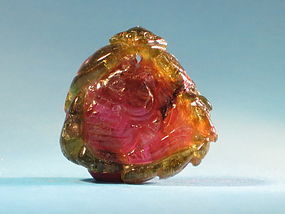 Chinese carved watermelon tourmaline pendant