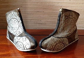 Rare antique Chinese silk boots