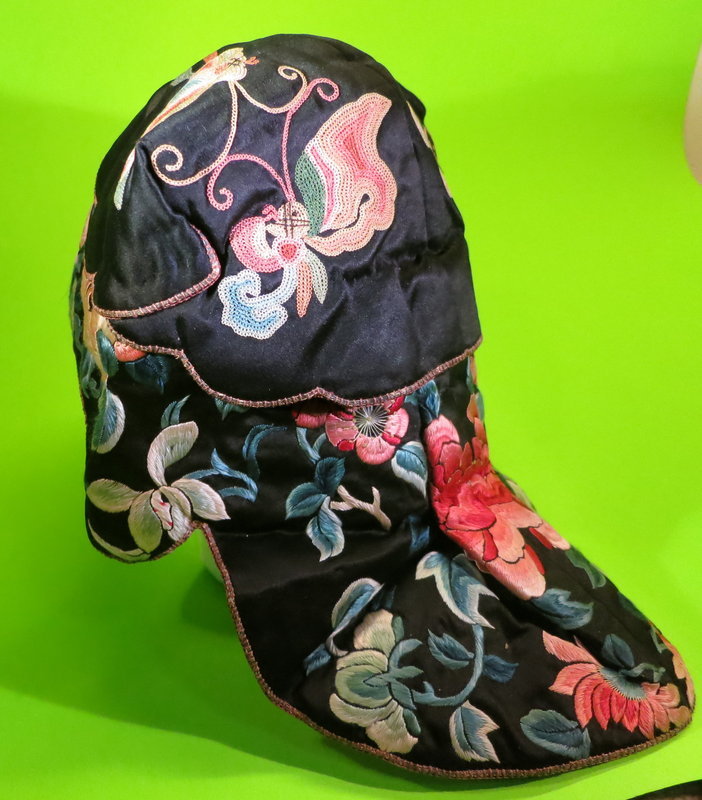 Chinese antique silk  embroidered baby girl's hat