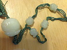 Chinese white jade nephrite beaded necklace