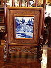 Antique Chinese porcelain plaque table screen