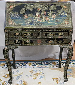 Chinese Black Lacquer Painted Drop Front Desk Item 1236478