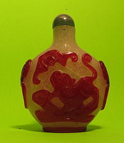 Large antique Peking glass snuff bottle