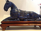 Chinese carved lapis Lazuri horse