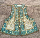 Turquoise lady's silk embroidered  vest