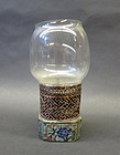 Antique Chinese cloisonne opium lamp