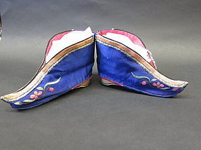 Antique Chinese embroidered lily shoes