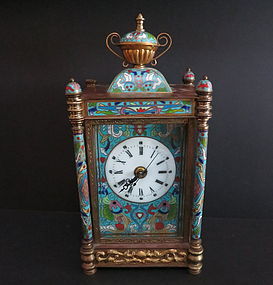 Chinese export cloisonné cariage clock