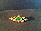 imperial green jadeite brooch in gold setting