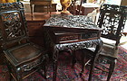 Fine Chinese Rosewood Games table and chair set