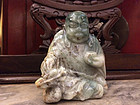 Carved jadeite sitted  figural of Buddha