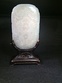 Chinese white jade  Nephrite Plaque Qing dynasty