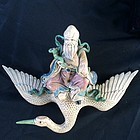 Chinese wall decoration of Wise Man on flying Crane