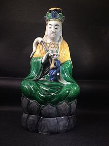 Chinese glazed porcelain Guangying statue