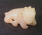 antique Chinese carved jade chimera