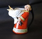 German whimsical porcelain Chinese man and goose creamer