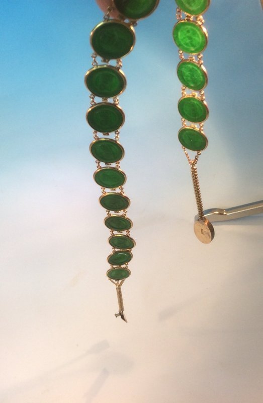 18K Gold jadeite coin shape disc necklace