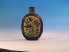 antique  cloisonné enameled metal bottle